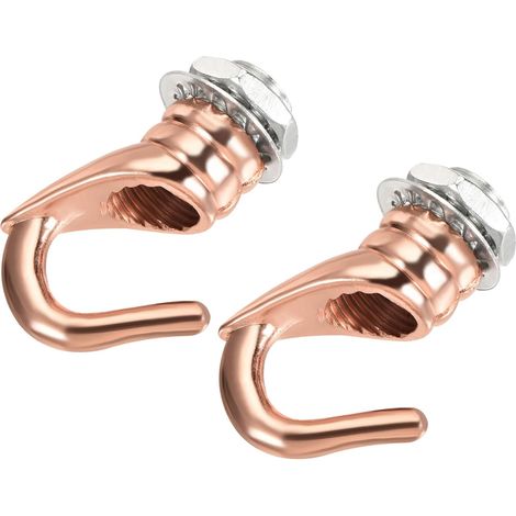 2er Pack Legierung Decke Haken Zubehör Platte 25mm x 33mm Or Rose (1/5)
