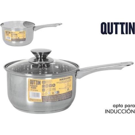 18 cms cazo  acero inoxidable con tapa cristal apto para induccion 3 litros new neron quttin