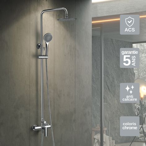 Colonne de Douche chromé anti-calcaire - Design Moderne et Économie d'eau - Kit Complet URAL IMEX (1/4)