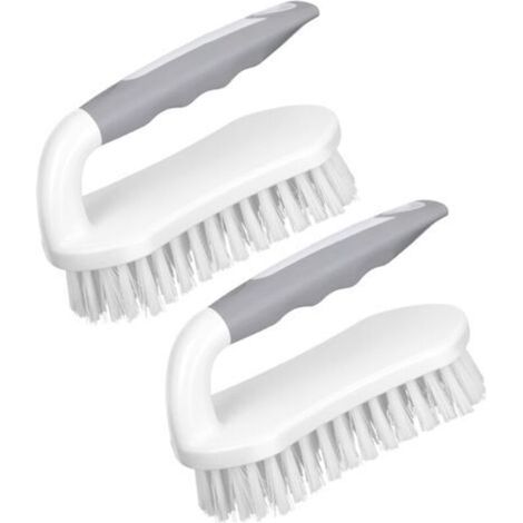 ALLIANDISBrosses à récurer – pour douche, salle de bain, tapis, cuisine et baignoire – Lot de 2, gris