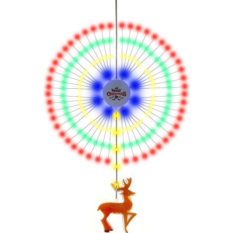 Guirlande lumineuse Noël forme feux d'artifice pendentifs déco étanche IP65 multicolore 8 modes éclairage (1/3)