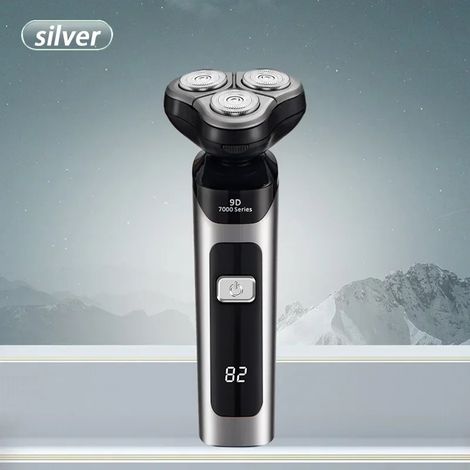 Rasoir (Argent) Rechargeable, étanche, Type-C, avec écran numérique LCD (1/5)