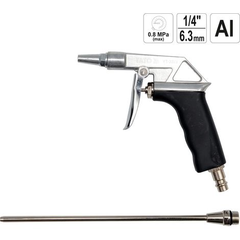 Druckluft Ausblaspistole Druckluftpistole Blaspistole 1/4 Zoll mit Verlängerung 125 mm