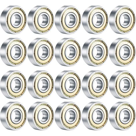 Lot de 20 roulements à billes 608Z en acier – Pour skateboard et roller (1/5)