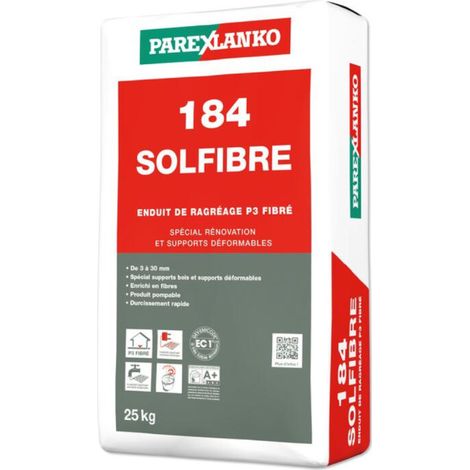 Enduit de ragréage fibré sol intérieur P3 PAREXLANKO 184 Solfibre - 25kg