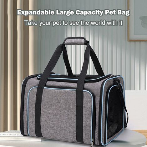 Sac de transport pour chat, sac à dos d'extérieur pour animaux de compagnie, pliable, extensible et respirant, pour petites, moyennes et grandes tailles (1/5)
