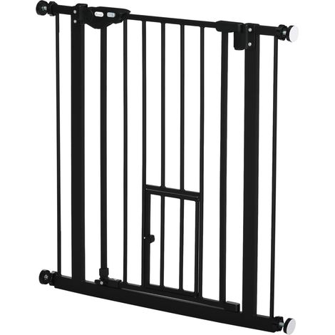 Barrière pour chien extensible 68x76,2 cm fixation pression fermeture automatique noir