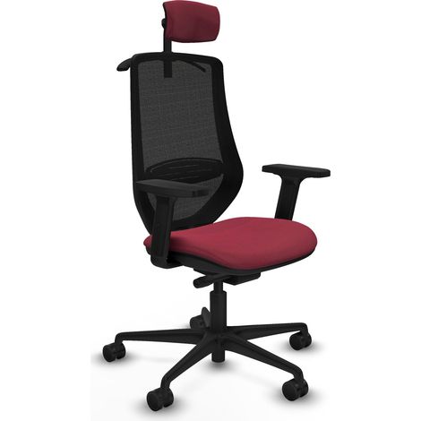 Silla de Oficina con Cabecero Mardos traslack bali Piqueras y Crespo D036N2H Granate