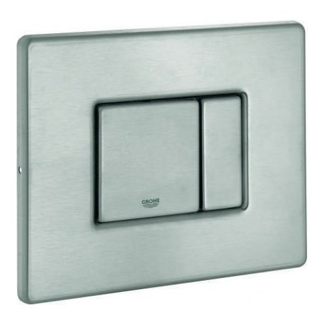 Plaque de couverture 42374 avec bouton-poussoir en acier inoxydable (1/2)