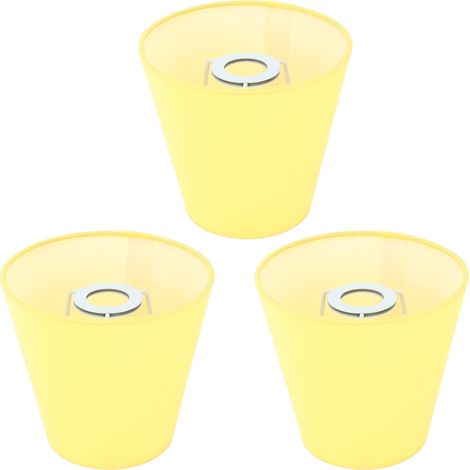 Abat-jour en tissu jaune, 3 pièces, douille E14, moderne, housse anti-poussière pour chambre et chevet (1/5)
