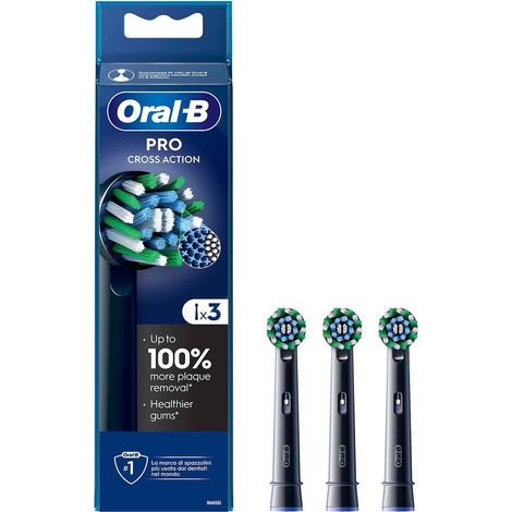 Cross action zahnburstenkopfe schwarz 3er pack