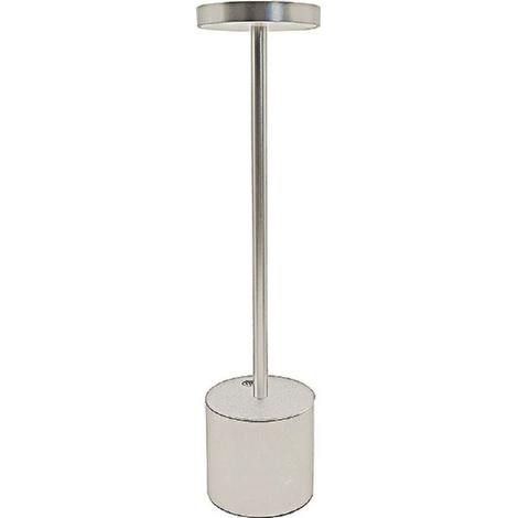 Vigor, Lampada da Tavolo Scilla, 200lm, Argento, 3W, Ricaricabile USB, Luce Calda
