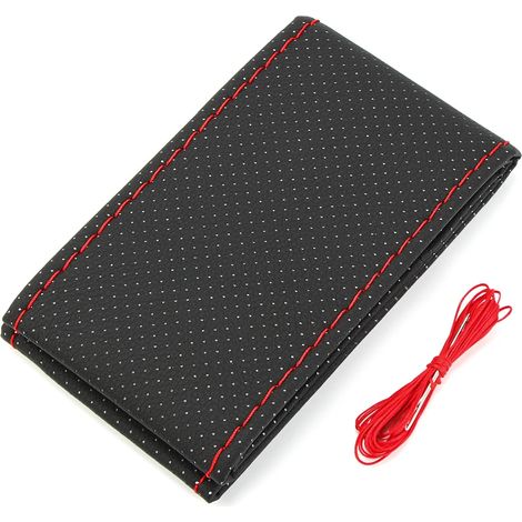 Housse de volant en cuir rouge compatible avec Renault Clio, Megane, Scenic, Twingo, Kangoo, Master, Kwid, Symbol, Trafic, Kaptur et Kadjar. (1/5)
