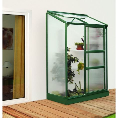 Gewächshaus Vitavia Ida 900,Aluminium grün+Polycarbonat Stegplatten 4 mm, 69x131 H182 cm,von Ezooza (1/3)