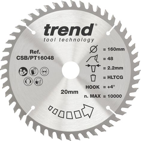 Lame scie circulaire TCT 160 mm, 48 dents, pour Laminé/HPL (1/5)