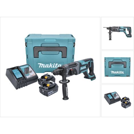 Makita DHR 241 RGJ Tassellatore a batteria 18V con attacco SDS-Plusin valigetta Makpac + 2x Batterie 6,0 Ah + Caricatore