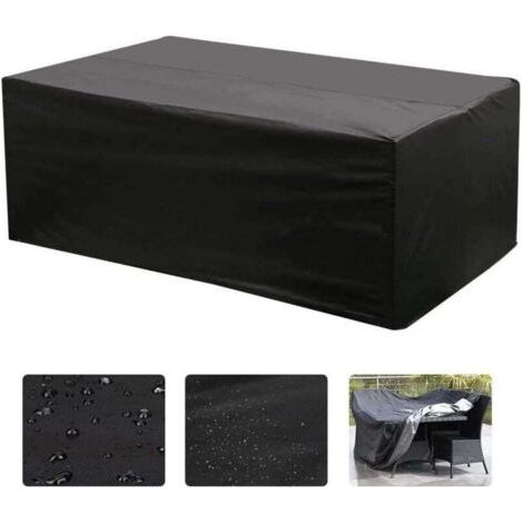 Pair Rechteckige Tischdecke aus Oxford-Gewebe für Gartenmöbel mit UV-Schutz (200 x 160 x 70 cm)
