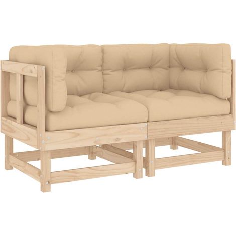 Maison Exclusive - Divani Angolari con Cuscini 2 pz in Legno Massello di Pino