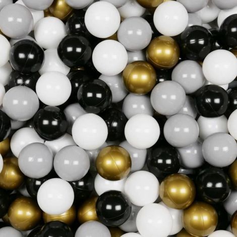 Balles De Piscine - 150 Pièces - Blanc Gris Noir Vieil Or - Pour Activités Aquatiques Et Trampoline (1/3)