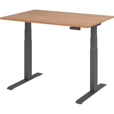 bümö Schreibtisch elektrisch XDKB Rechteck: 120 x 80 cm Nussbaum (1/5)