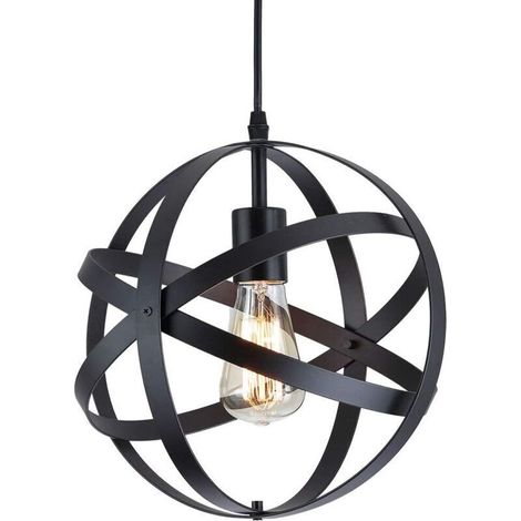 Suspension Luminaire Industrielle,design lampe plafonnier vintage en métal luminaires suspension Abat-jour Lustre avec Douille E27 Applique d'Eclairage pour salle à manger Cuisine,220V,Ø30cm,No (1/3)