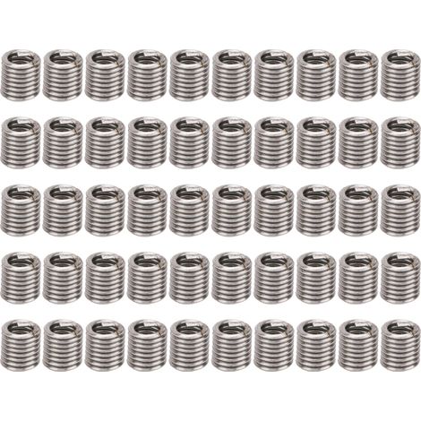 50 Pièces Kit de Réparation de Filetages Métalliques, Douilles en Acier Inoxydable pour Vis, Insert à Fil US Unités 5-402D (1/5)