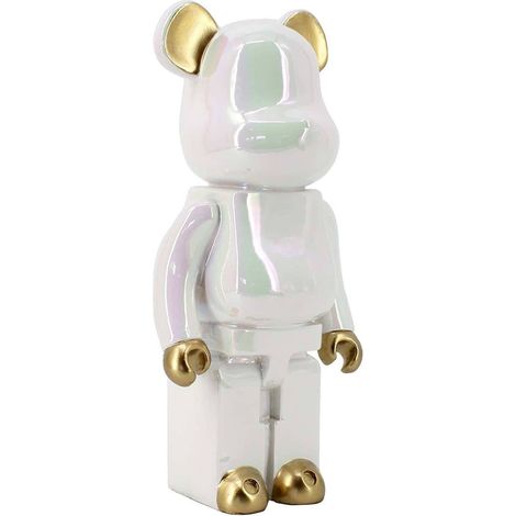 Objet déco blanc chic et moderne - Blanc nacré avec accents dorés
