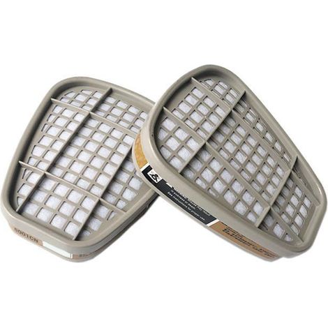 Une paire de bouchons/cartouches de filtre à gaz de type 6001 sont des cartouches de filtre à gaz chimiques réutilisables adaptées aux modèles 6800, 7502 et 6200. (1/5)