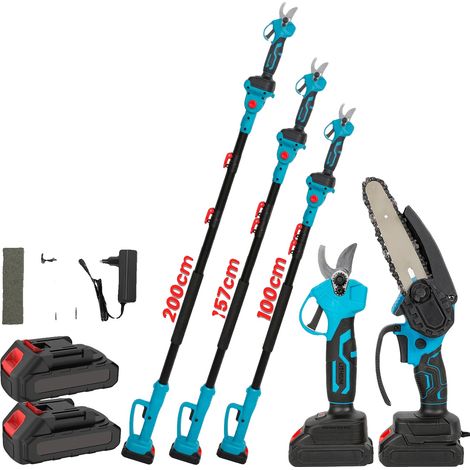 Outil de taille électrique, design 3-en-1, longueur réglable, Scie à chaîne 3EN1 (1/2)