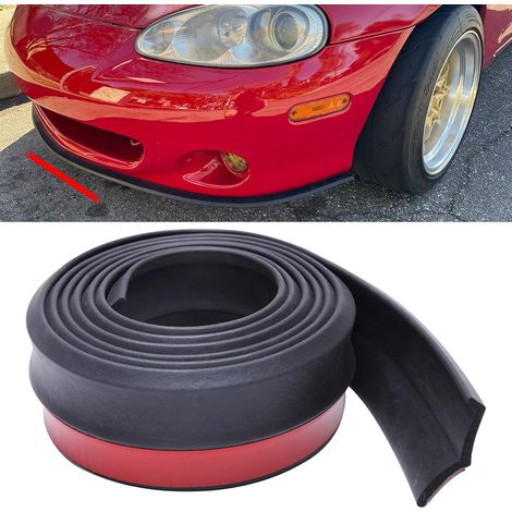 Protection Pare-chocs Avant Auto Lèvre Spoiler 8.2ft / 2.5m Caoutchouc Bande Protecteur Lip Splitter Spoiler Body Jupe Kit Trim Universel pour Voiture (1/5)