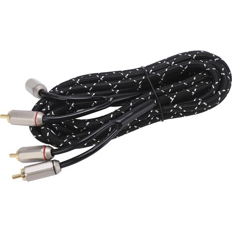 Câble audio pour amplificateur de voiture, câble stéréo, type universel double mâle, convient aux haut-parleurs, récepteurs A/V, caissons de basses, systèmes Hi-Fi, 3,0 mètres / 9,84 pieds. (1/5)