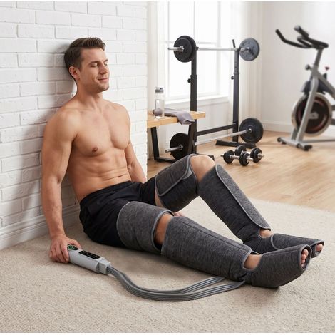Massaggiatore per Gambe con Compressore d'Aria 360°, 3 Modalità Automatiche, 3 Livelli di Intensità, Riscaldamento per Piedi e Polpacci, Regolabile, 32-72 cm (1/5)