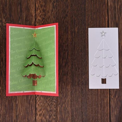 Stanzschablone für Weihnachtsbäume aus Kohlenstoffstahl, ideal für DIY-Scrapbooking-Alben, Papierkarten und als Prägeform (1/5)