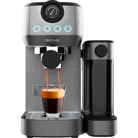 Cecotec Machine à café semi-automatique Power Espresso 20 Steel Pro Latte