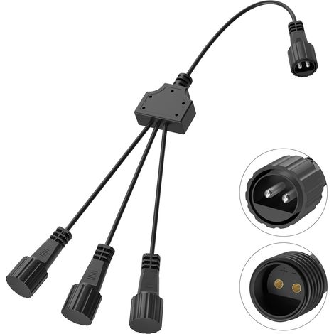 Distributeur de Guirlandes Lumineuses, 2 Broches Connecteur Electrique Répartiteur IP65 Étanche 3 Fils Adaptateur pour Guirlande Lumineuse, Lumières Globe G40 (1/5)