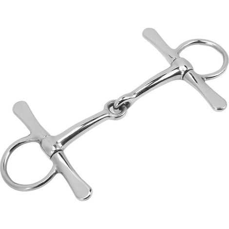 Snaffle à anneaux pleins en acier inoxydable pour cheval, embouchure rouleau 125mm, mors équestre avec effet mâcheur, idéal équitation et élevage agricole. (1/5)