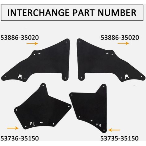 Four splash guards for Toyota Lexus, package number 53886-35020 (1/5)