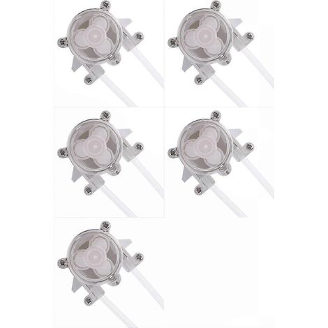 Cinq mini-pompes péristaltiques avec moteurs à engrenages de classe 500, pompes doseuses d'eau liquide réversibles CC 6V/9V/12V (1/5)