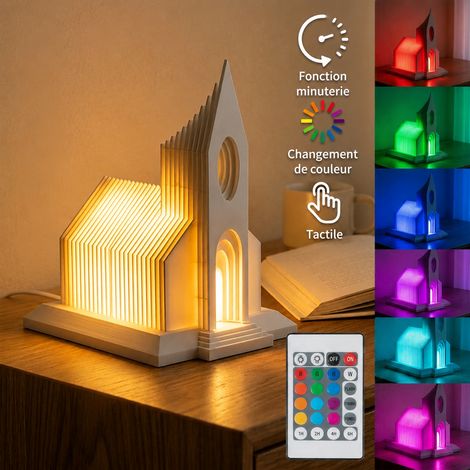 Veilleuse lampe de chevet tactile et télécommandée RGB 3W rgb 500 g – Livraison gratuite (1/5)