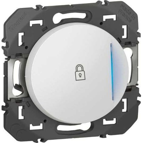 Poussoir simple - Avec voyant lumineux - Marquage cadenas - 6 A - Dooxie - 600017 - Legrand - Blanc