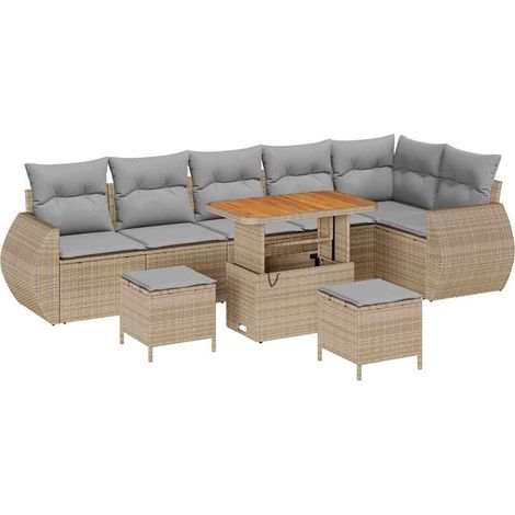 Maison Exclusive - Set Divano da Giardino 9 pz 9-Numero di posti (1/5)