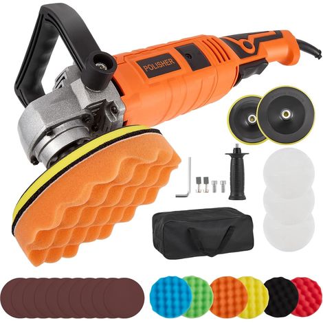 Car Polisher, 1580W Polishing Machine, 7 Variable Speeds from 500 to 3300 RPM, Electric Car Polisher, Car Detailing Kit for Car Detailing, Polishing, Waxing