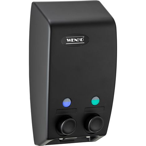 Dispenser Sapone Varese Nero con 2 Scomparti da 450ml (1/5)