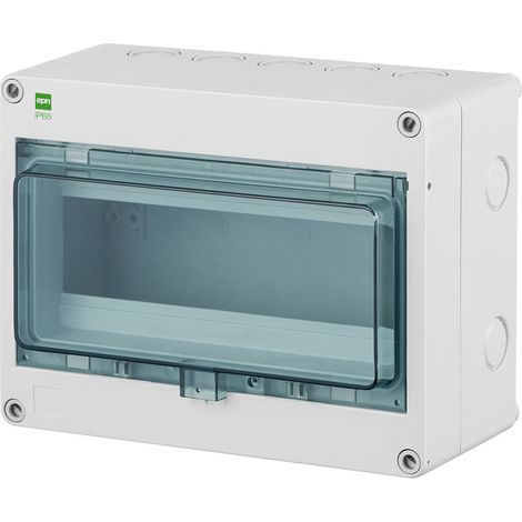 HERMETICA Aufputz-Verteiler 1x8+2 PE+N Module, Rauchtür, IP65, 1000V DC, PV