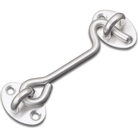 Ganci per cabina in acciaio inox – Set da 4, argento, per persiane, giardino, garage e finestre, fissaggio robusto