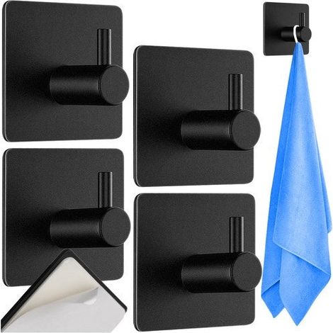 Porta asciugamani ruhhy Loft nero metallo 4 supporti (1/5)