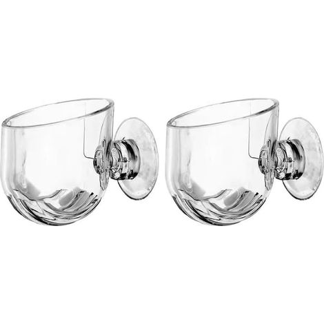 Plant supports and plant containers for aquariums - Mini hanging supports with hooks, suitable for aquaponics plants and aquarium design, set of 2, transparent.