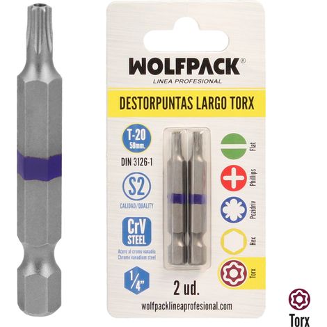 Cacciavite Torx T20 lungo (2 pezzi) in acciaio al cromo vanadio S2 (1/5)