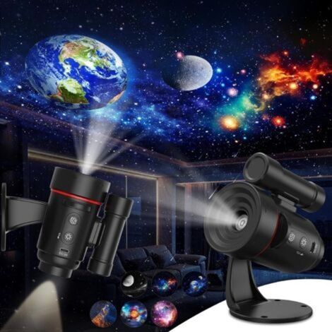 Projecteur Galaxy Star, planétarium HD rechargeable 2000 mAh, projecteur plafond mural, rotation 360 °, nébuleuses éclairage pièce (1/5)