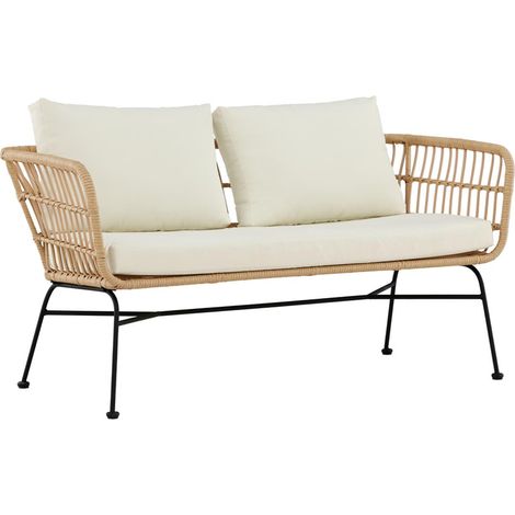 Canapé de Jardin 2 Places "Isola" 140cm Naturel